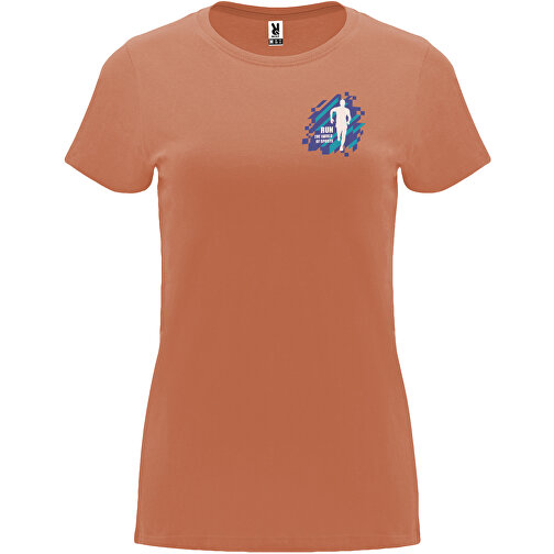 Capri T-Shirt Für Damen , greek orange, Single jersey Strick 100% Baumwolle, 170 g/m2, 3XL, , Bild 2