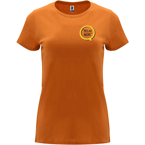 Capri T-Shirt Für Damen , orange, Single jersey Strick 100% Baumwolle, 170 g/m2, M, , Bild 2
