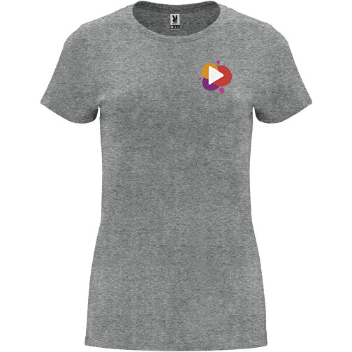 Capri T-Shirt Für Damen , marl grey, Single jersey Strick 85% Baumwolle, 15% Viskose, 170 g/m2, M, , Bild 2