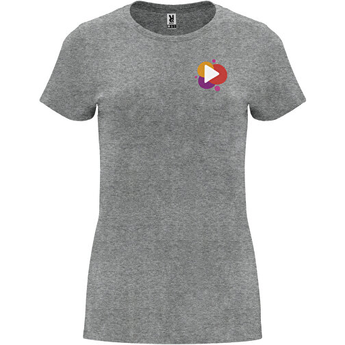 Capri T-Shirt Für Damen , marl grey, Single jersey Strick 100% Baumwolle, 170 g/m2, M, , Bild 2