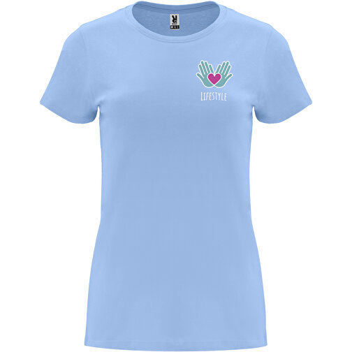 Capri T-Shirt Für Damen , himmelblau, Single jersey Strick 100% Baumwolle, 170 g/m2, 3XL, , Bild 2