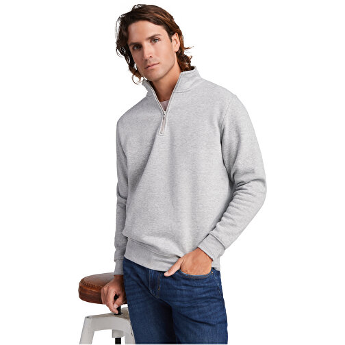 Aneto Pullover Mit Viertelreißverschluss , royal, Strick 50% Baumwolle, 50% Polyester, 280 g/m2, M, , Bild 3