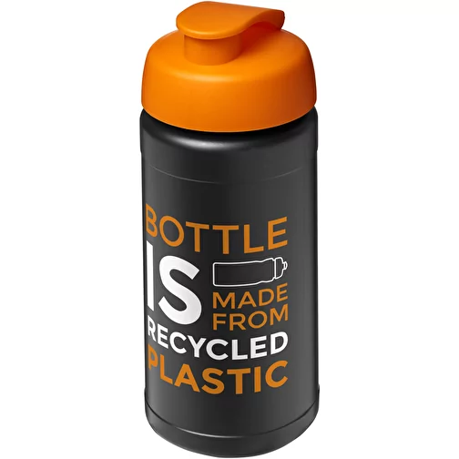 Bouteille de sport Baseline de 500 ml recyclée avec couvercle rabattable, Image 2