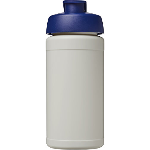 Baseline 500 Ml Recycelte Sportflasche Mit Klappdeckel , natural / blau, 85% Recycelter HDPE Kunststoff, 15% PP Kunststoff, 18,50cm (Höhe), Bild 3