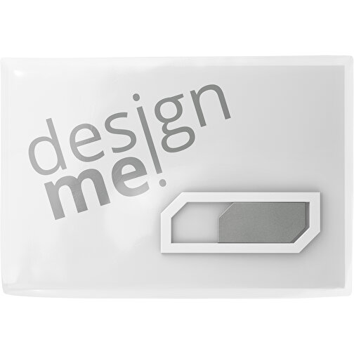 Webcam-Cover SicherHide Mit Bedruckter Karte , grau / weiß, Kunststoff, 1,50cm x 3,90cm (Länge x Breite), Bild 1