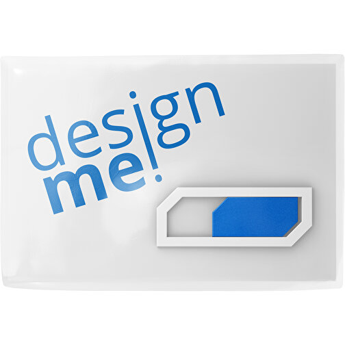 Webcam-Cover SicherHide Mit Bedruckter Karte , kobaltblau / weiß, Kunststoff, 1,50cm x 3,90cm (Länge x Breite), Bild 1