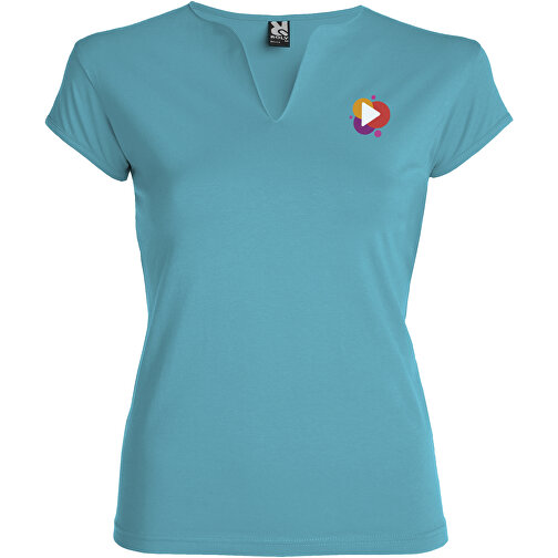 Belice T-Shirt Für Damen , türkis, Single jersey Strick 94% Baumwolle, 6% Elastan, 200 g/m2, L, , Bild 2