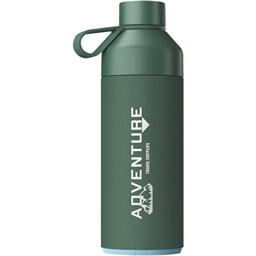 Big Ocean Bottle 1 L Vakuumisolierte Flasche , waldgrün, Recycled stainless steel, 25% PET Kunststoff, 50% Recycelter PET Kunststoff, 25% Silikon Kunststoff, 26,20cm (Höhe), Bild 2