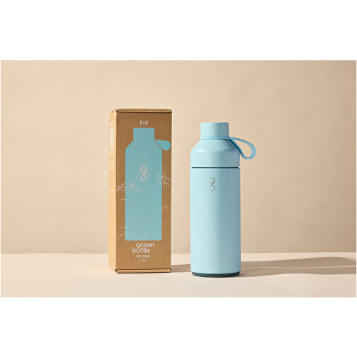 Big Ocean Bottle 1 L Vakuumisolierte Flasche , himmelblau, Recycled stainless steel, 25% PET Kunststoff, 50% Recycelter PET Kunststoff, 25% Silikon Kunststoff, 26,20cm (Höhe), Bild 3