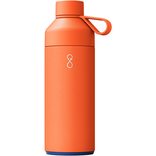 Big Ocean Bottle 1 L Vakuumisolierte Flasche , sun orange, Recycled stainless steel, 25% PET Kunststoff, 50% Recycelter PET Kunststoff, 25% Silikon Kunststoff, 26,20cm (Höhe), Bild 1