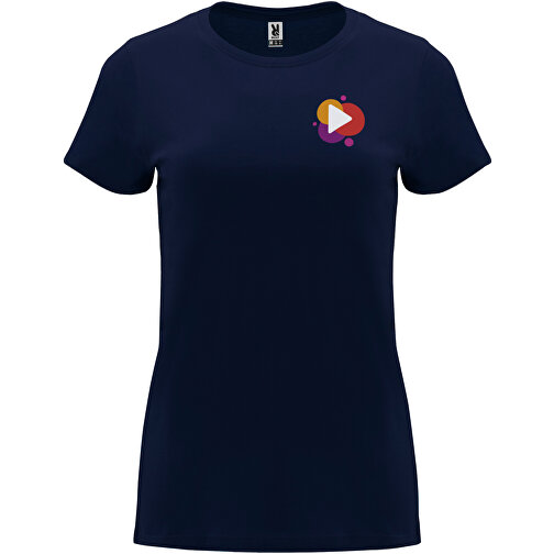 Capri T-Shirt Für Damen , navy blue, Single jersey Strick 100% Baumwolle, 170 g/m2, S, , Bild 2