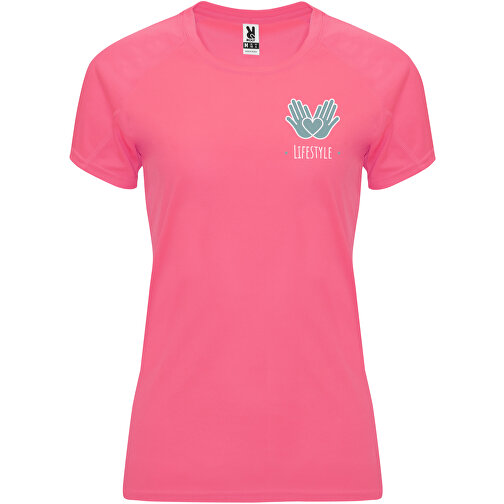 Bahrain Sport T-Shirt Für Damen , fluor lady pink, Interlock Strick 100% Polyester, 135 g/m2, XL, , Bild 2