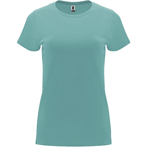 Capri T-Shirt Für Damen , dusty blue, Single jersey Strick 100% Baumwolle, 170 g/m2, L, , Bild 1