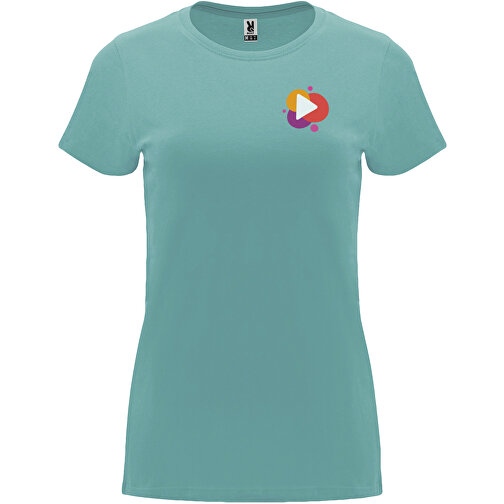 Capri T-Shirt Für Damen , dusty blue, Single jersey Strick 100% Baumwolle, 170 g/m2, M, , Bild 2
