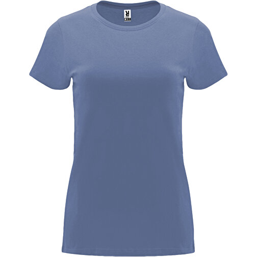 Capri T-Shirt Für Damen , blue denim, Single jersey Strick 100% Baumwolle, 170 g/m2, M, , Bild 1