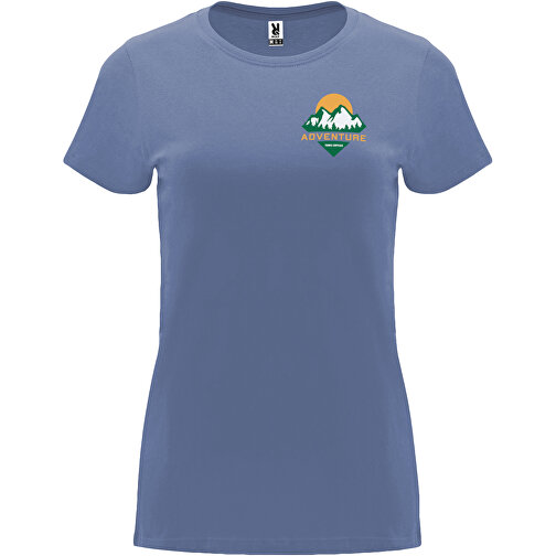 Capri T-Shirt Für Damen , blue denim, Single jersey Strick 100% Baumwolle, 170 g/m2, S, , Bild 2