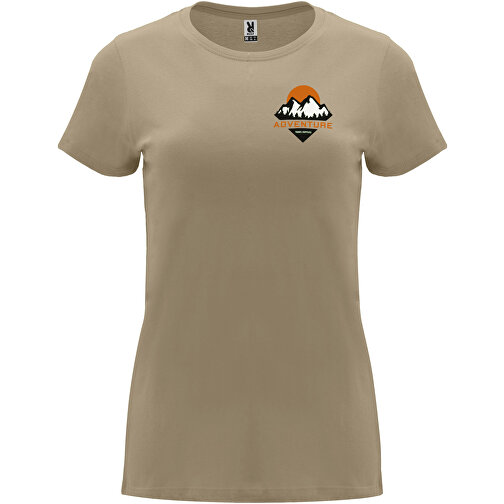 Capri T-Shirt Für Damen , sand meliert, Single jersey Strick 100% Baumwolle, 170 g/m2, 2XL, , Bild 2