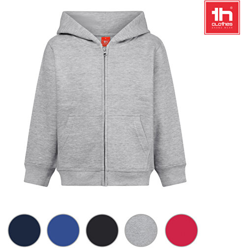 THC AMSTERDAM KIDS. Kinderjacken , hellgrau melliert, Amerikanisches Fleece, recyceltes Polyester, 4, , Bild 5