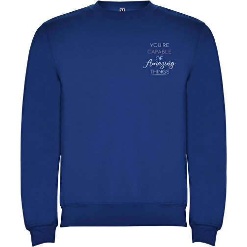 Clasica Sweatshirt Mit Rundhalsausschnitt Unisex , royal, Strick 50% Baumwolle, 50% Polyester, 280 g/m2, M, , Bild 2