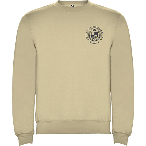 Clasica Sweatshirt Mit Rundhalsausschnitt Unisex , sand meliert, Strick 50% Baumwolle, 50% Polyester, 280 g/m2, L, , Bild 2