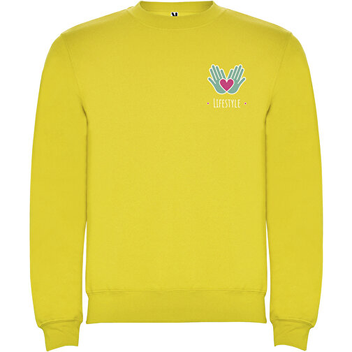 Clasica Sweatshirt Mit Rundhalsausschnitt Unisex , gelb, Strick 50% Baumwolle, 50% Polyester, 280 g/m2, L, , Bild 2