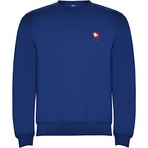 Clasica Sweatshirt Mit Rundhalsausschnitt Für Kinder , royal, Strick 50% Baumwolle, 50% Polyester, 280 g/m2, 7/8, , Bild 2