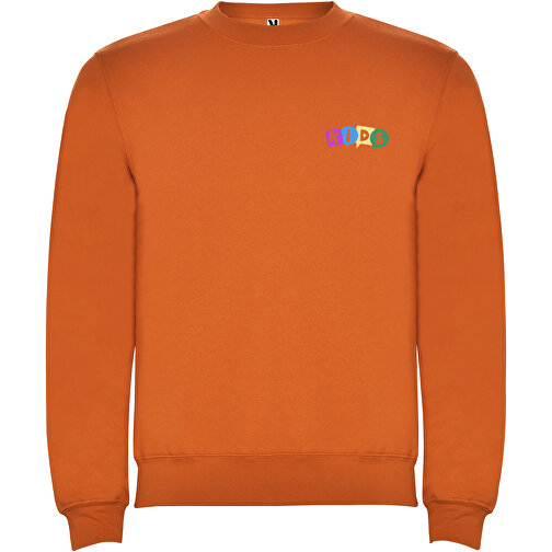 Clasica Sweatshirt Mit Rundhalsausschnitt Für Kinder , orange, Strick 50% Baumwolle, 50% Polyester, 280 g/m2, 7/8, , Bild 2