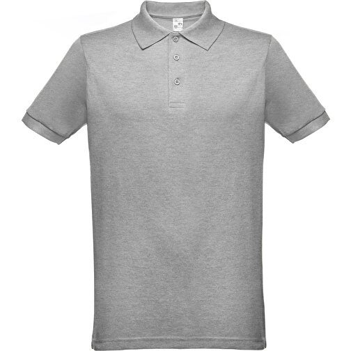 THC BERLIN. Kurzarm-Poloshirt Für Herren , hellgrau melliert, Baumwolle und Polyester, XS, , Bild 1