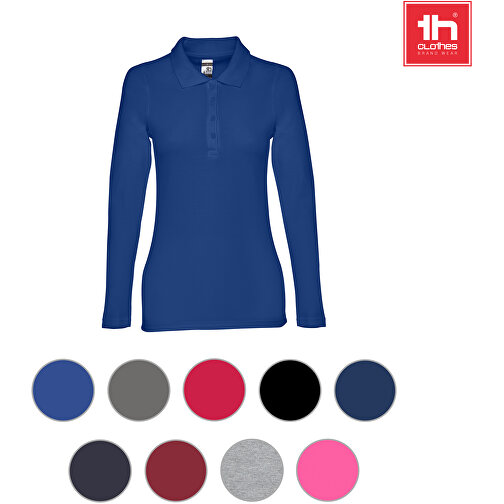 THC BERN WOMEN. Damen Langarm-Poloshirt , nachtblau, 100% Baumwolle, XXL, 70,00cm x 52,00cm (Länge x Breite), Bild 4