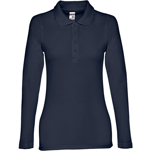 THC BERN WOMEN. Damen Langarm-Poloshirt , blau, 100% Baumwolle, S, 62,00cm x 40,00cm (Länge x Breite), Bild 1