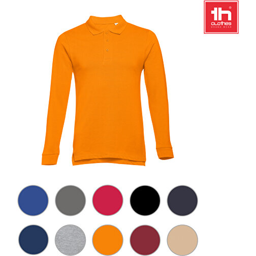 THC BERN. Langarm-Poloshirt Für Herren Aus Kardierter Baumwolle , blau, 100% Baumwolle, XL, 73,00cm x 58,00cm (Länge x Breite), Bild 4