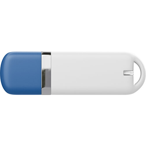 USB-Stick StylishDrive 2.0 , weiß / dunkelblau MB , 16 GB , Gummiplastik, Kunststoff MB , 6,20cm x 0,75cm x 2,00cm (Länge x Höhe x Breite), Bild 2