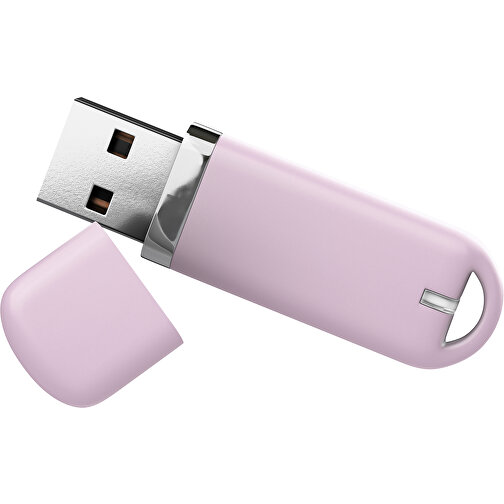 USB-Stick StylishDrive 2.0 , zartrosa MB , 8 GB , Gummiplastik, Kunststoff MB , 6,20cm x 0,75cm x 2,00cm (Länge x Höhe x Breite), Bild 1