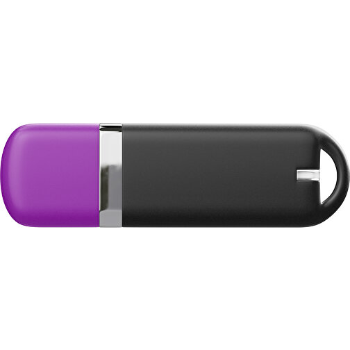 USB-Stick StylishDrive 2.0 , schwarz / dunkelmagenta MB , 8 GB , Gummiplastik, Kunststoff MB , 6,20cm x 0,75cm x 2,00cm (Länge x Höhe x Breite), Bild 2