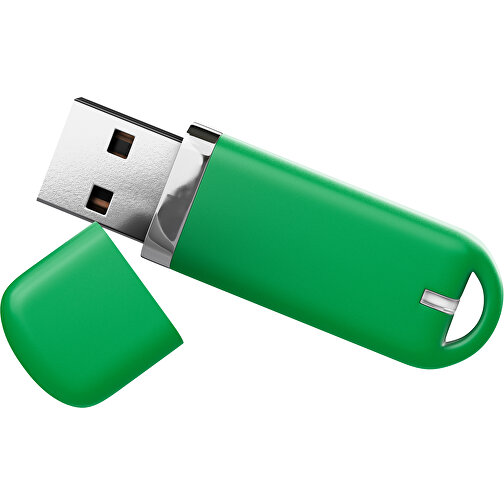 USB-Stick StylishDrive 2.0 , grün MB , 4 GB , Gummiplastik, Kunststoff MB , 6,20cm x 0,75cm x 2,00cm (Länge x Höhe x Breite), Bild 1