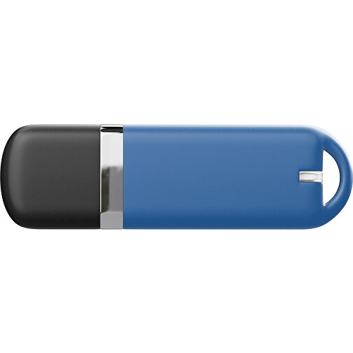 USB-Stick StylishDrive 2.0 , dunkelblau /schwarz MB , 4 GB , Gummiplastik, Kunststoff MB , 6,20cm x 0,75cm x 2,00cm (Länge x Höhe x Breite), Bild 2