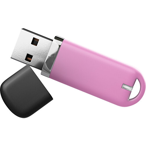 USB-Stick StylishDrive 2.0 , rosa /schwarz MB , 4 GB , Gummiplastik, Kunststoff MB , 6,20cm x 0,75cm x 2,00cm (Länge x Höhe x Breite), Bild 1