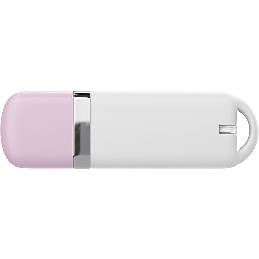 USB-Stick StylishDrive 2.0 , weiß / zartrosa MB , 4 GB , Gummiplastik, Kunststoff MB , 6,20cm x 0,75cm x 2,00cm (Länge x Höhe x Breite), Bild 2