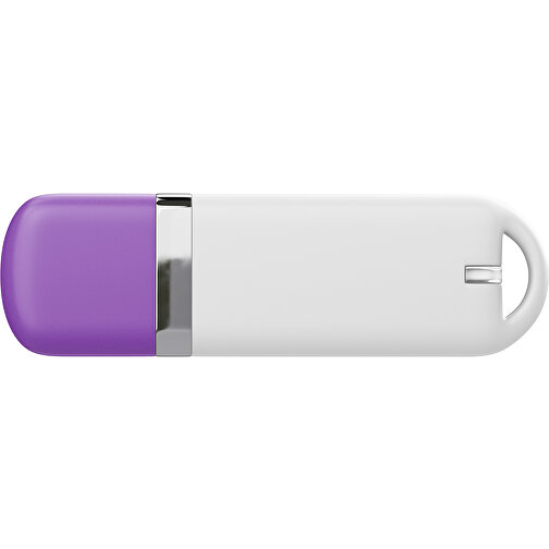 USB-Stick StylishDrive 2.0 , weiß / lavendellila MB , 4 GB , Gummiplastik, Kunststoff MB , 6,20cm x 0,75cm x 2,00cm (Länge x Höhe x Breite), Bild 2