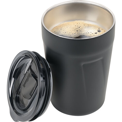 TROIKA Thermobecher CUP-UCCINO , Troika, schwarz, 304 Edelstahl, 12,50cm x 8,00cm x 8,00cm (Länge x Höhe x Breite), Bild 2