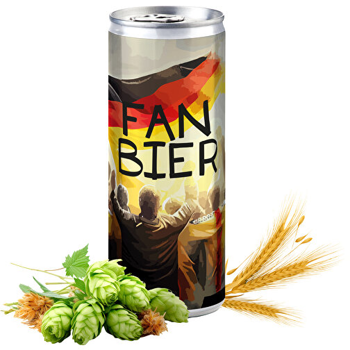 Cerveza ligera en lata estilizada, delicadamente amarga y ligeramente malteada para la Eurocopa de F, Imagen 1