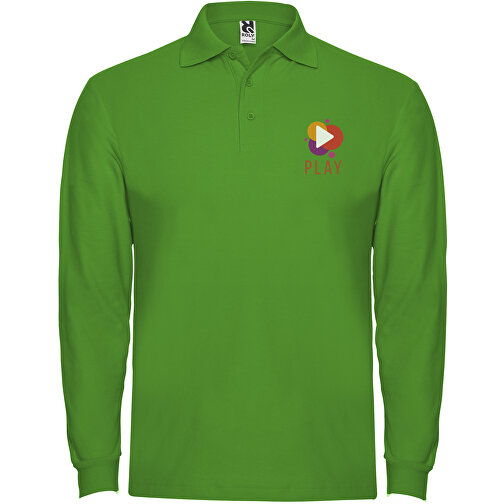 Estrella Langarm Poloshirt Für Herren , grass green, Piqué Strick 100% Baumwolle, 220 g/m2, S, , Bild 2