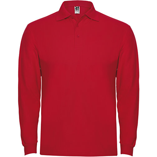 Estrella Langarm Poloshirt Für Herren , rot, Piqué Strick 100% Baumwolle, 220 g/m2, S, , Bild 1