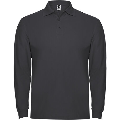 Estrella Langarm Poloshirt Für Herren , dark lead, Piqué Strick 100% Baumwolle, 220 g/m2, 3XL, , Bild 1