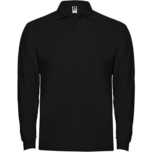 Estrella Langarm Poloshirt Für Herren , schwarz, Piqué Strick 100% Baumwolle, 220 g/m2, 2XL, , Bild 1