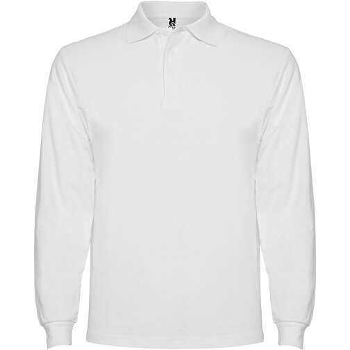 Estrella Langarm Poloshirt Für Herren , weiß, Piqué Strick 100% Baumwolle, 220 g/m2, L, , Bild 1