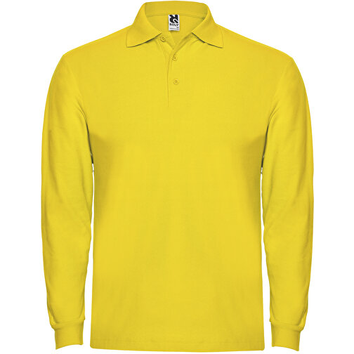 Estrella Langarm Poloshirt Für Herren , gelb, Piqué Strick 100% Baumwolle, 220 g/m2, XL, , Bild 1