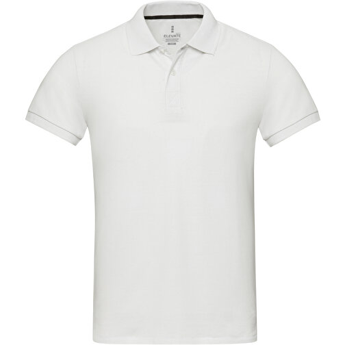 Emerald Aware™ Polo Unisex Aus Recyceltem Material , weiß, Piqué Strick 50% Recyclingbaumwolle, 50% Recyceltes Polyester, 200 g/m2, L, , Bild 3