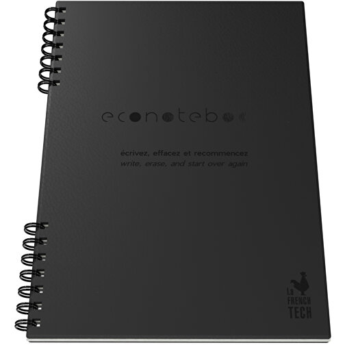 EcoNotebook NA4 Wiederverwendbares Notizbuch Mit PU-Ledercover , schwarz, Recyceltes Papier, PU beschichteter Karton, Metall, 33,00cm x 4,50cm x 25,00cm (Länge x Höhe x Breite), Bild 2