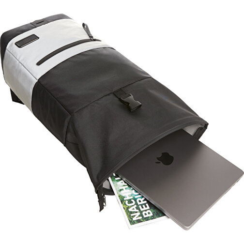 Laptop-Rucksack REFLEX M , Halfar, schwarz, Polyester 600d, 16,00cm x 56,00cm x 26,00cm (Länge x Höhe x Breite), Bild 7